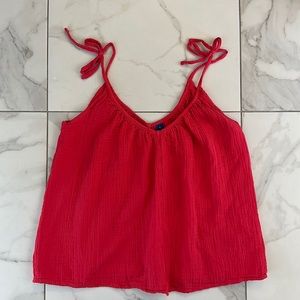 ❄️ Old Navy Pink Flowy Tie Shoulder Top size Small Very Loose Fit